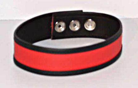 Leather Bicep Strap Red Stripe