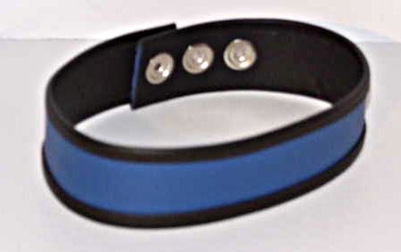 Leather Bicep Strap Blue Stripe