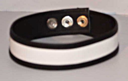 Leather Bicep Strap White Stripe
